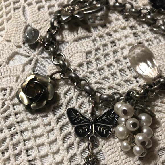 Vintage Gold Tone Repurposed Charm Bracelet - Picture 3 of 6